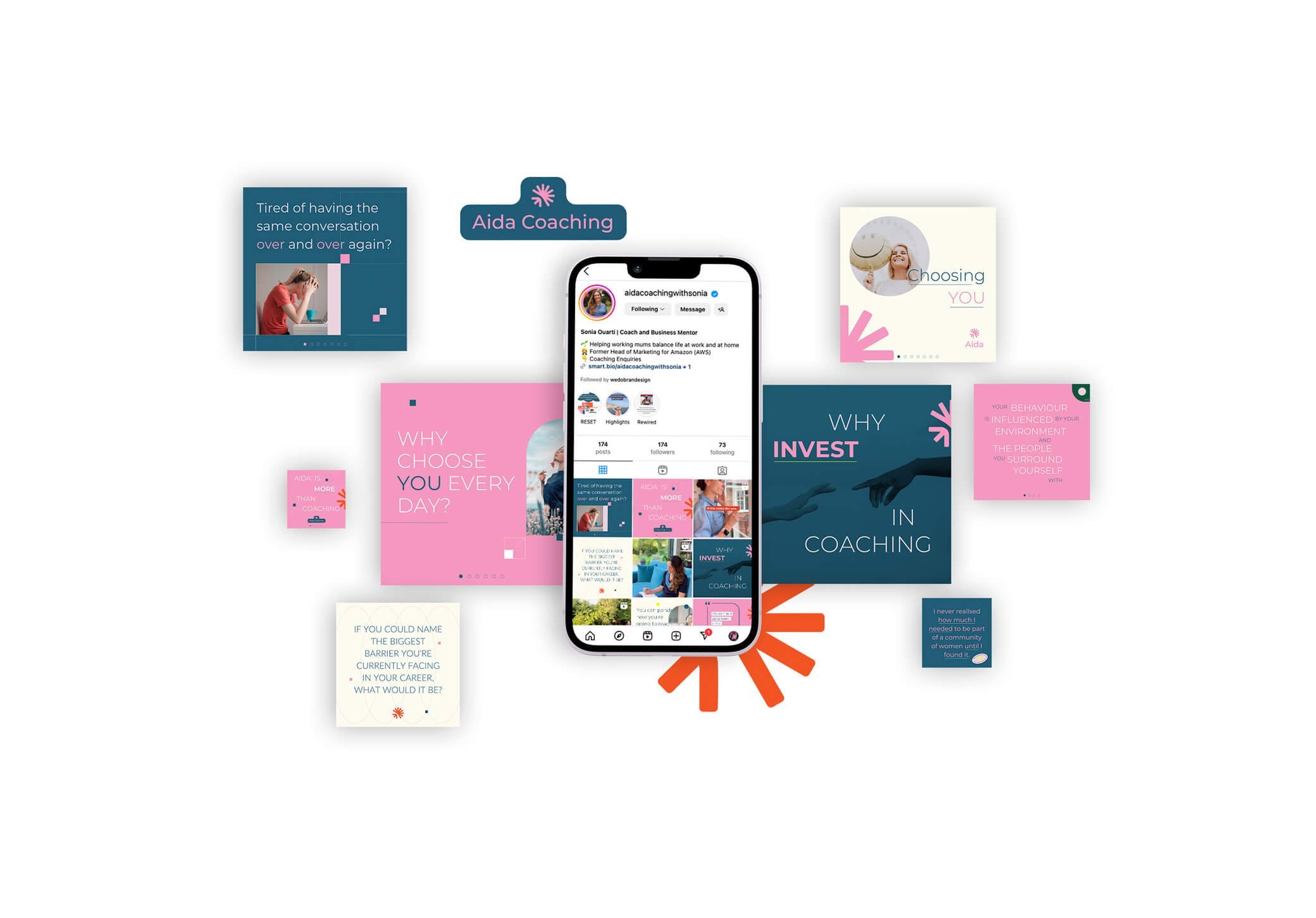 Aida Coaching - brand identity and social