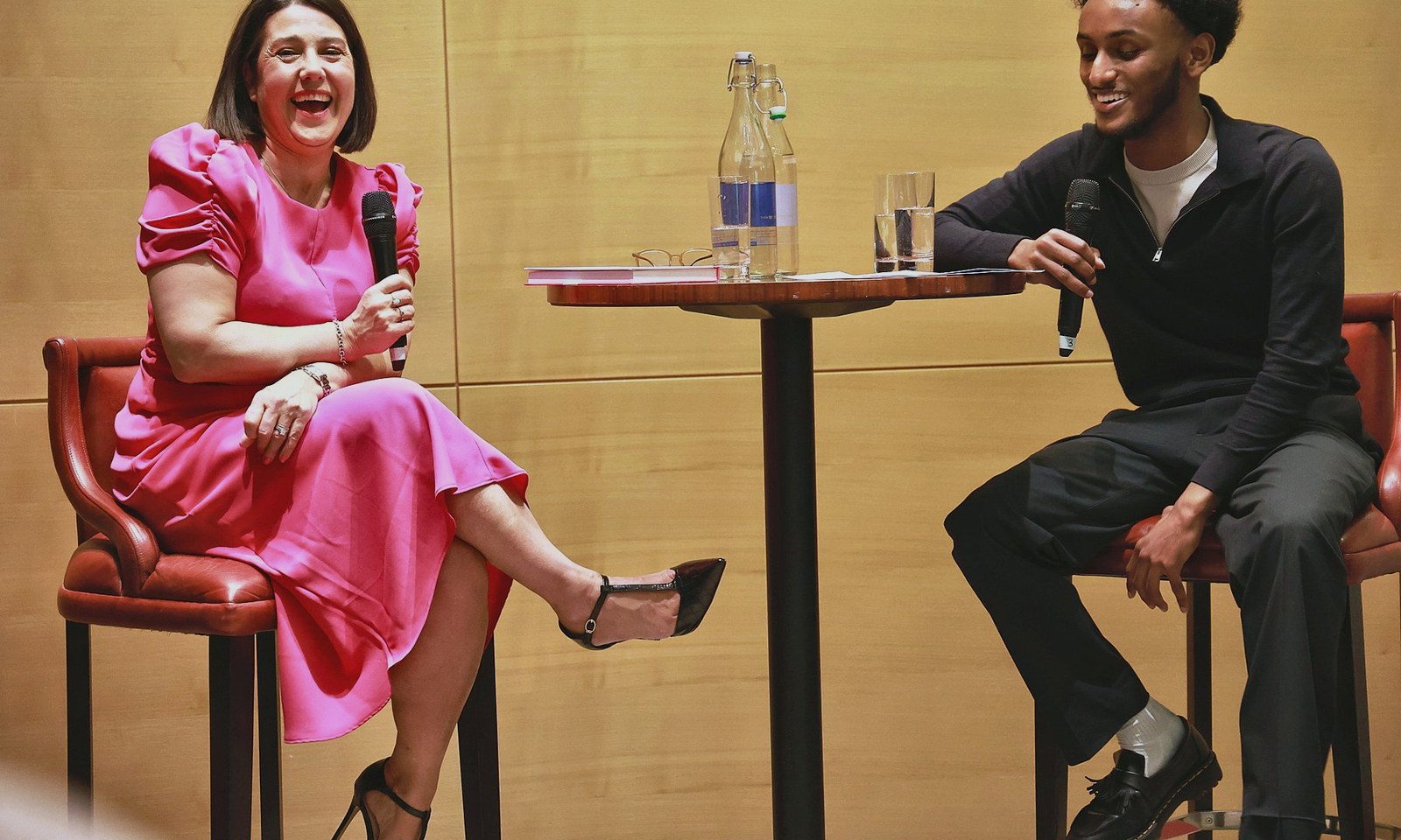 Helen Wada in conversation on stage at her Human Wise book launch